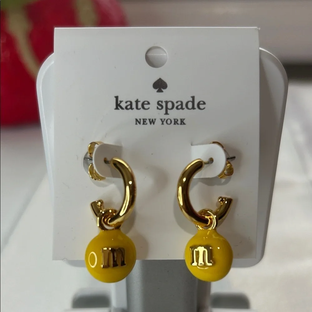 Kate Spade x M&M yellow earrings